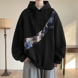 2024 Männer Hoodies Harajuku Stil Stick muster tragen Unisex Hoodie lose Paar Pullover Kapuze Baggy männliche Sweatshirt