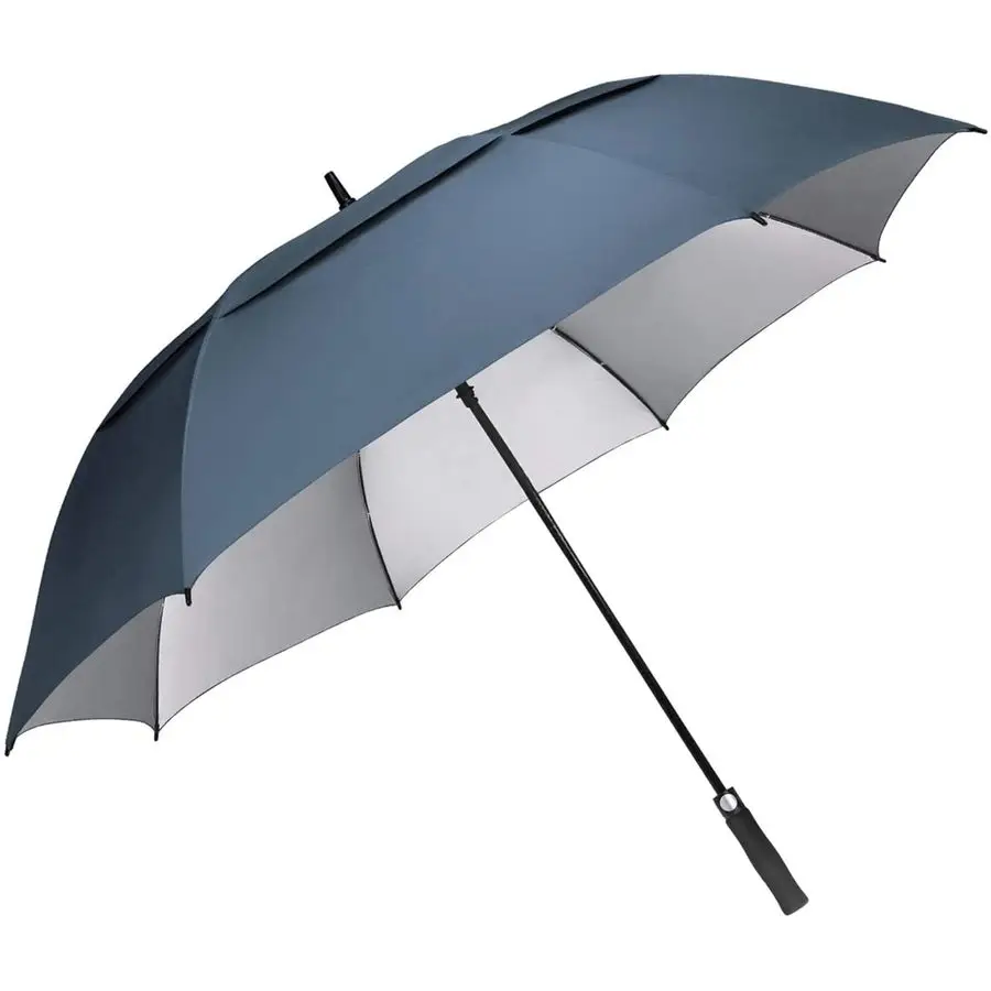 

62 68 Inch Extra Large Windproof Golf Umbrella UV Protection Automatic Open Double Canopy Vented Sun Rain Stick Umbrella