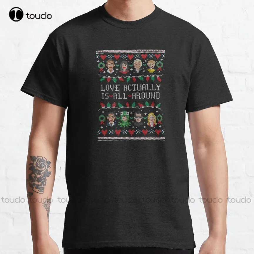 Love Actually Ugly Christmas Sweater Classic T-Shirt T Shirt Women Custom Aldult Teen Unisex Digital Printing Tee Shirt Xs-5Xl