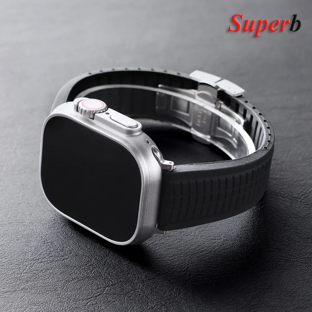 Pulseira de silicone para apple watch 46mm 45mm 44mm 42mm pulseira esportiva para iwatch ultra 2 1 49mm série 10 9 8 7 6 5 se correa pulseira