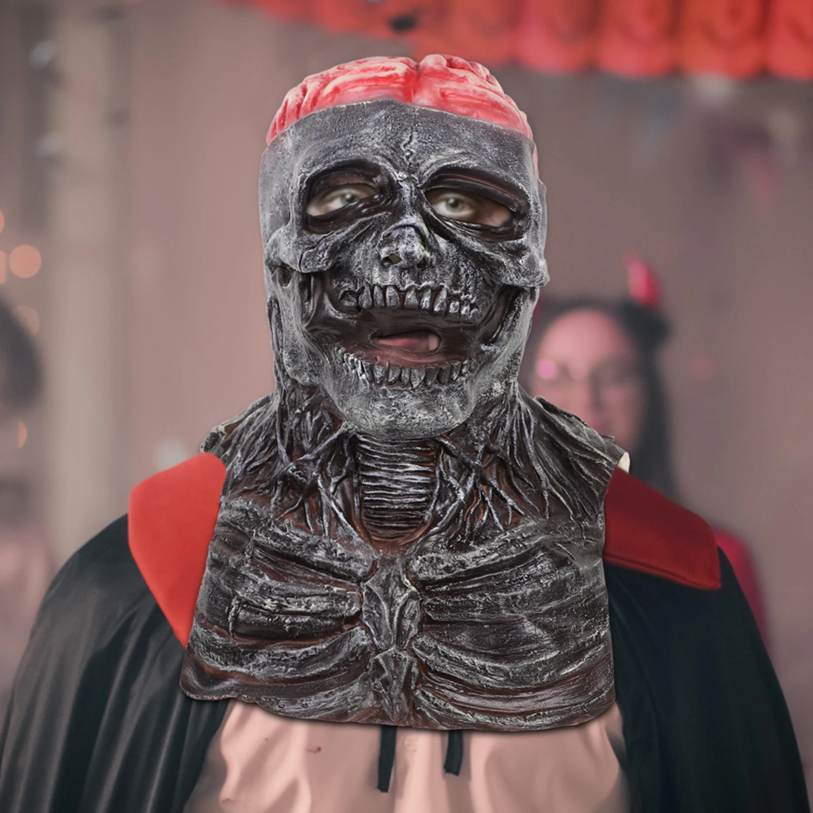 หน้ากากทรงกะโหลก LED สำหรับฮาโลวีน คอสเพลย์ แต่งตัวแฟนซี อุปกรณ์เสริมสำหรับชุดแฟนซี