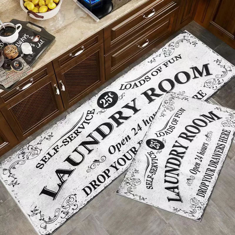 VIKAMA 40x60cm Crystal Velvet Rug Laundry Floor Carpet Durable Area Mats For Rooms Bathroom Door MatsStain-resistant Washable