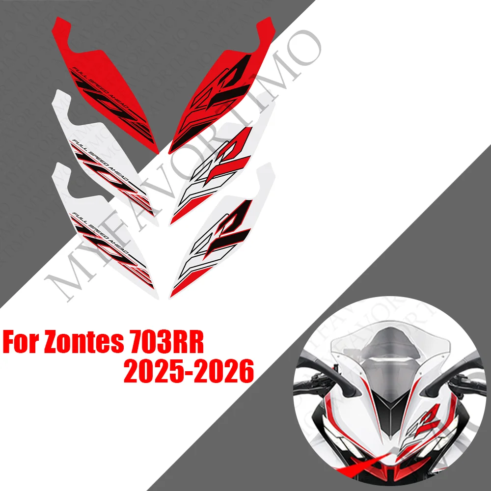 

For Zontes 703RR 703 RR 2025 2026 Motorcycle Tank Pad Front Face Fender Headstock Protection Protector Stickers moto Decals