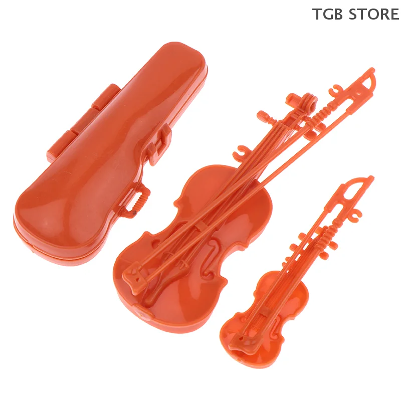 Decoración de instrumentos para casa de muñecas, juego de violín en miniatura Vintage, accesorios para fotos de microescena, juguetes para juego de imitación para niños