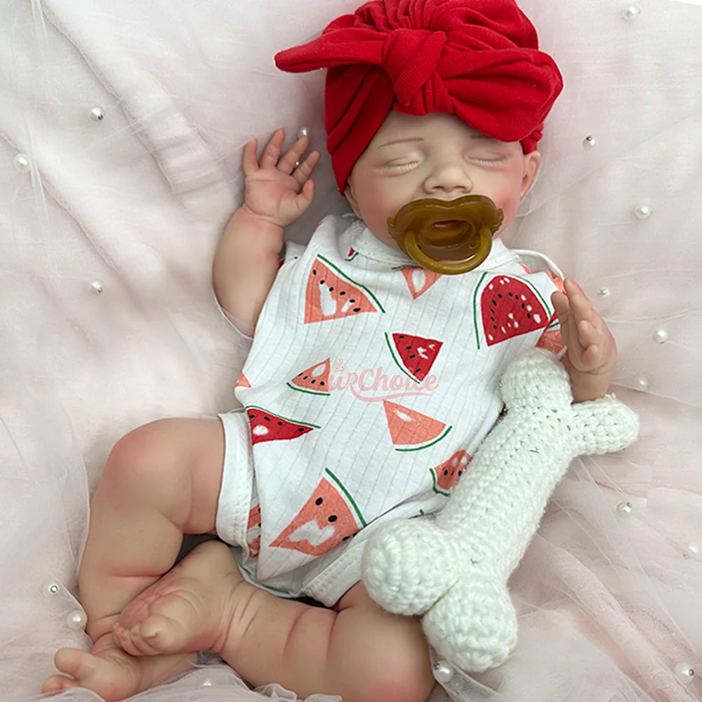 Muñeca Reborn de silicona platino de cuerpo completo, flexible, de 45 cm (18 pulgadas), resistente al agua, hecha a mano, con boca que se abre, realista, bebé recién nacida, juguete, regalo