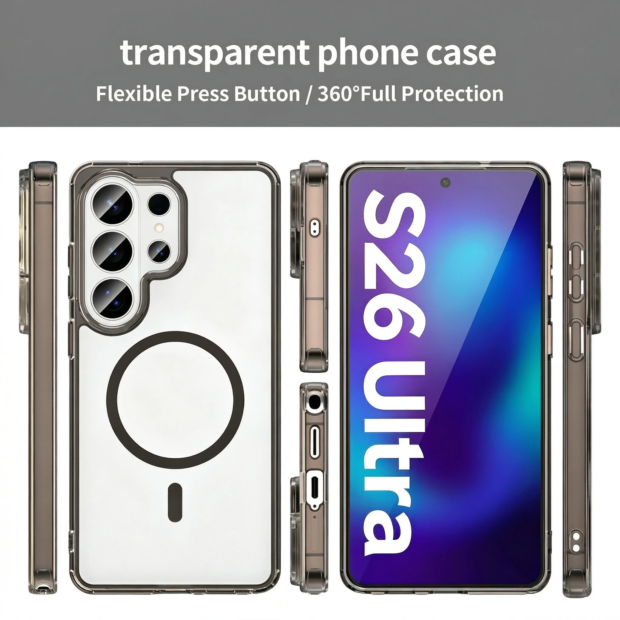 Luxury Transparency Acrylic Magnetic Case for Samsung Galaxy