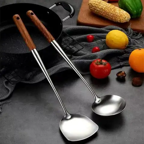 주방 용품 웍 뒤집개 다리미 및 국자 도구 세트, 스테인레스 스틸 조리 장비용 뒤집개, 주방 액세서리 필수품
