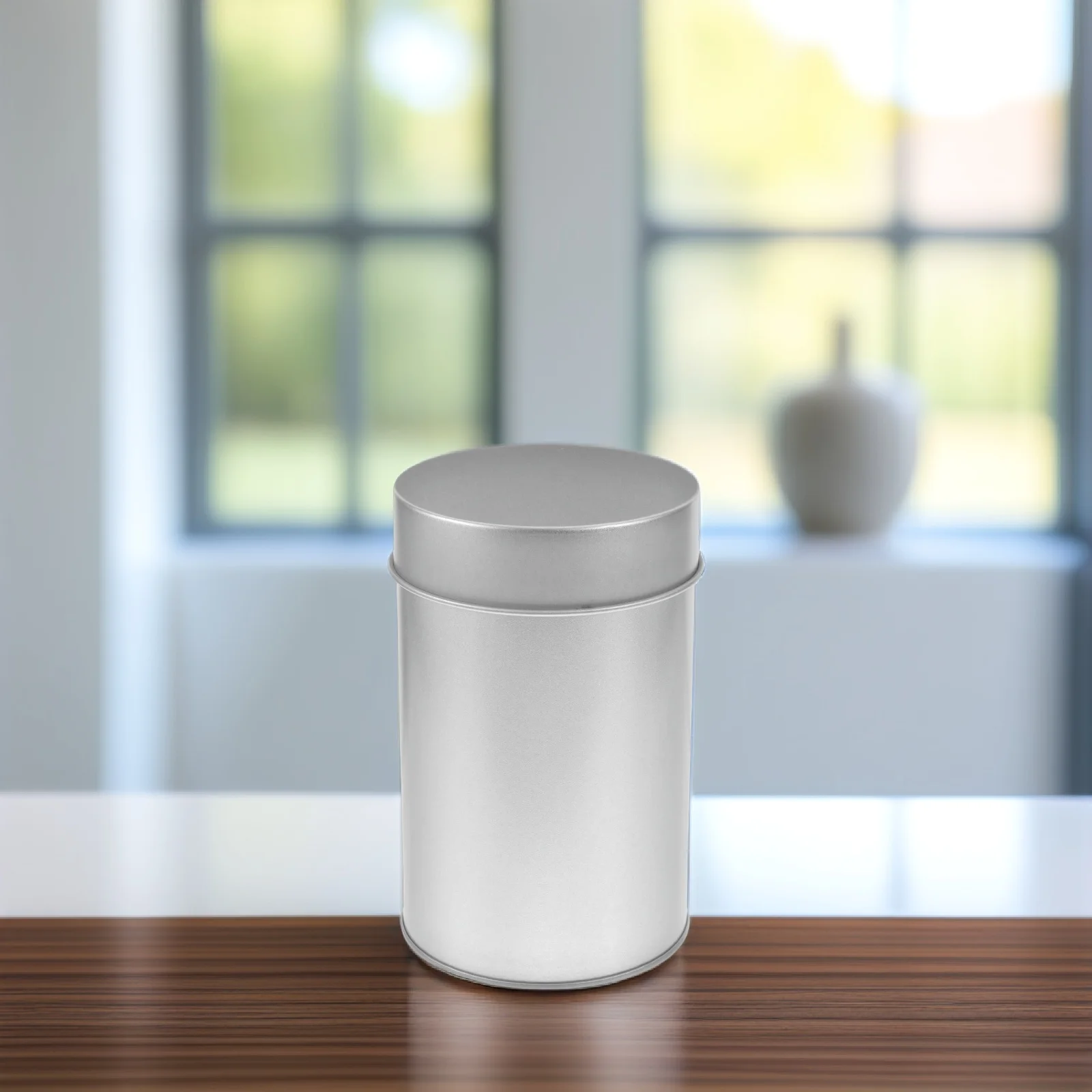 

Silver Tea Canister Airtight Tinplate Storage Jars for Loose Leaf Tea Coffee Sugar Spices 120ml Portable Household Containers