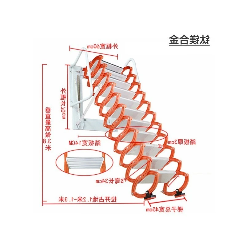 Stairs Electric Attic Ladder Aluminium Folding Loft Ceiling Ladder Aluminum Alloy Modern