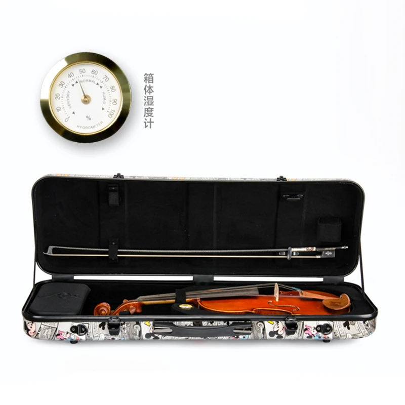 High quality violin case 4/4 FRP carbon fiber cartoon pattern rectangle Fashion style violin parts violin accessories