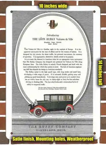 Metal Sign - 1923 Leon Rubay 3- 10x14 inches