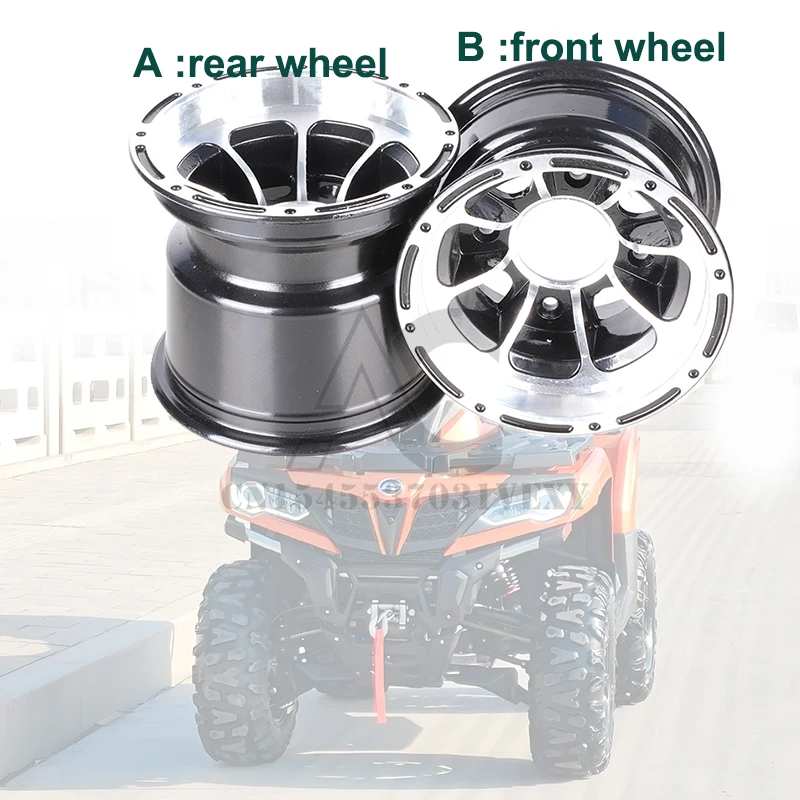 8 inch 19x7-8 18x9.50-8 front and rear wheel hub vacuum aluminum rims for four-wheel China ATV 4-wheel motorcycle ATV go-kart