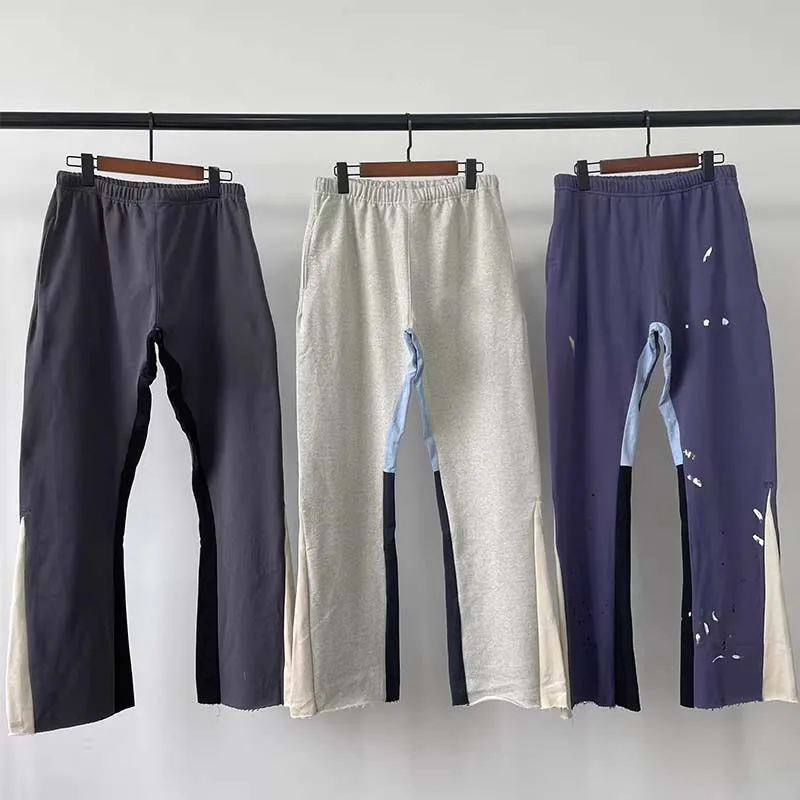 

2025 GD Letter Printed Women Men Sweatpants Joggers LA Flare Splash-ink Side Striped Men Stretch Waist Jogging Pants Trousers