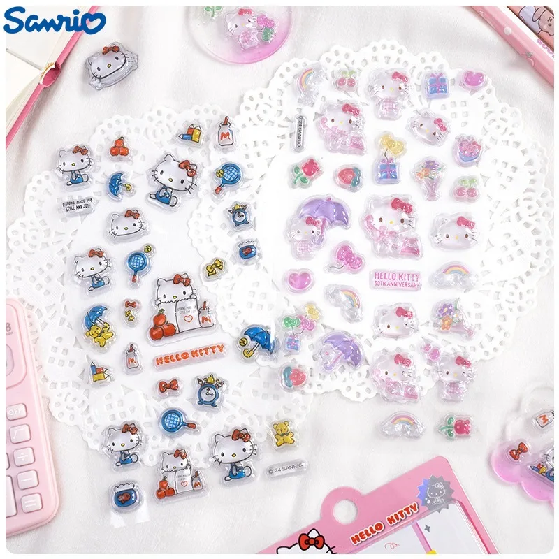Sanrio Hello Kitty Kuromi мультфильм аниме кристалл DIY наклейки 3D детская игрушка чехол для телефона гитара багаж награды наклейки