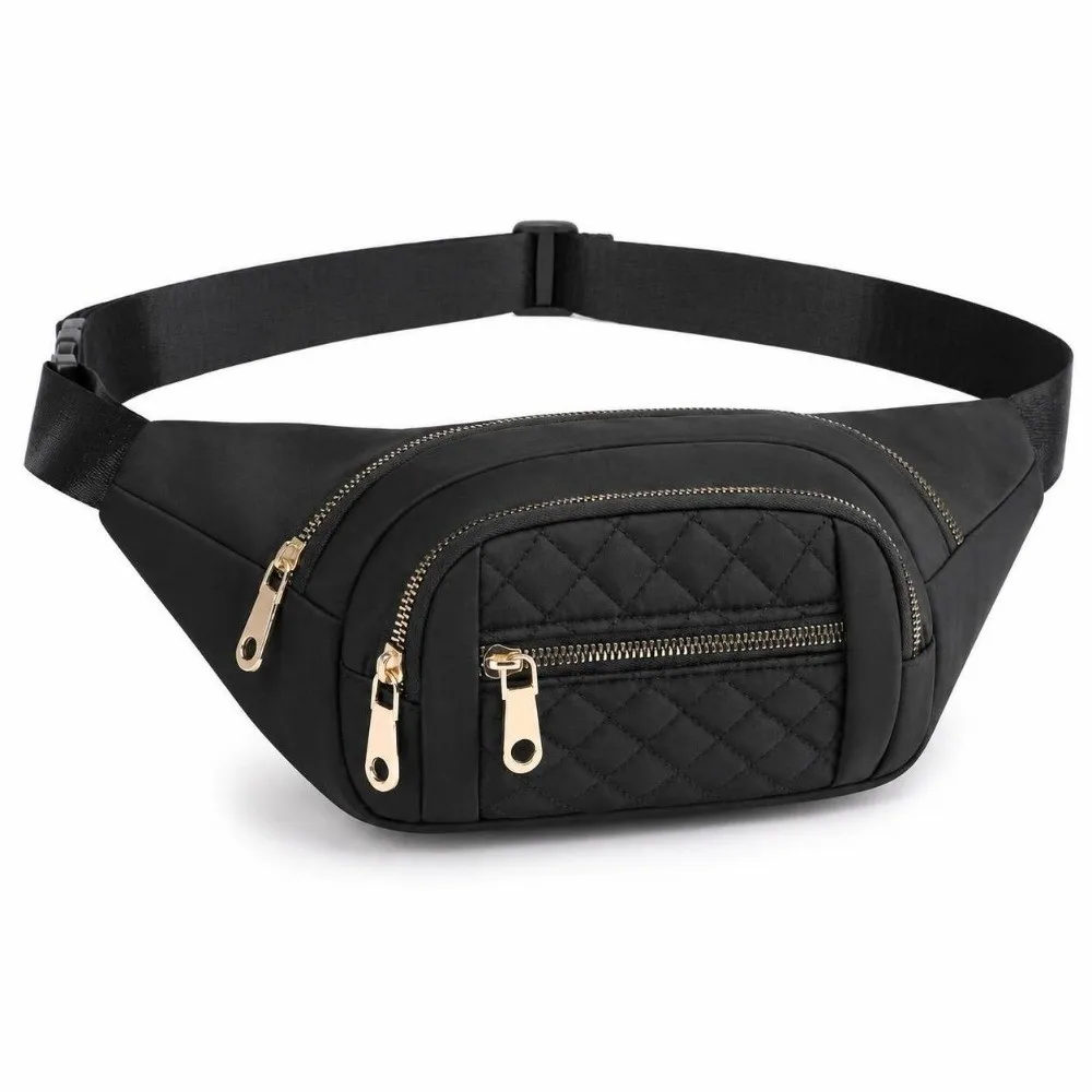 Adjustable Strap Crossbody Fanny Pack Lightweight Portable Large Capacity Phone Waist Pack Oxford Fabric Zipper Pockets