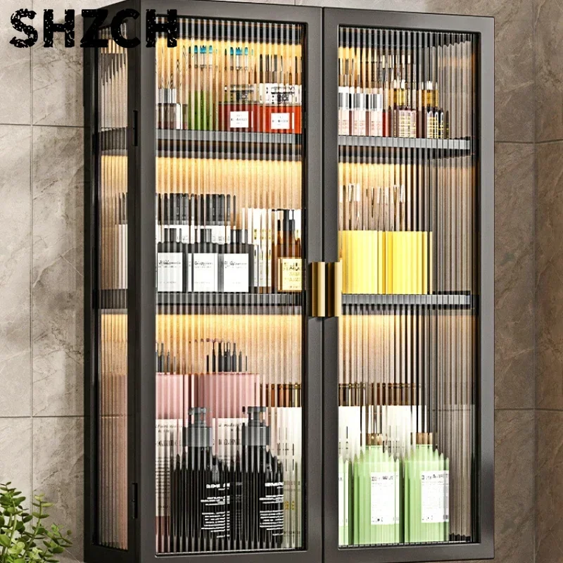 Double-door Wal/l-mounted Storage Shelf, High-load Support, Moisture-proof Bathroom Organizer