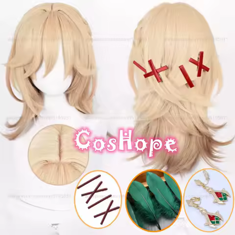 Kaveh Wig Cosplay Pre Braided Linen Gold Wig Cosplay Anime Cosplay Wigs Heat Resistant Synthetic Wigs