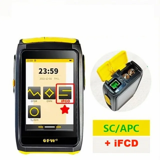 OFW Mini OTDR Active Live Fiber Tester 1550nm 20dB Optical Reflector Reflectometer Touch Screen OPM VFL Event Map