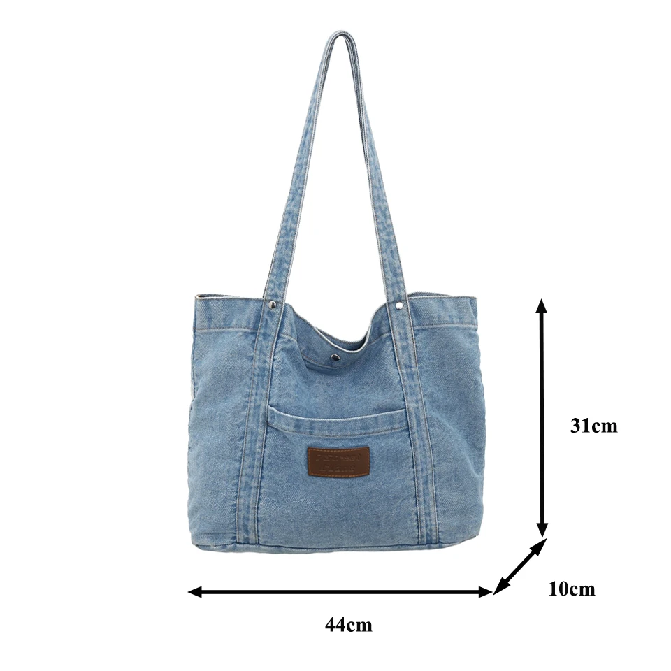 Denim Torba damska New Jeans Messenger Bag Y2K Duża płócienna torba na ramię Student Eco Bag Korean Shopping Handbags Female Book Bag