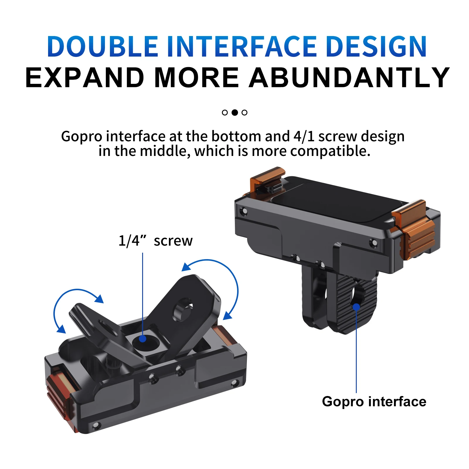 KC03 ACTION Suporte magnético de metal de liberação rápida, montagem de rosca 1/4 para Insta360 x3 x4 x5 ACE PRO /Pro2 DJI Osmo 5 Pro Action 3 4