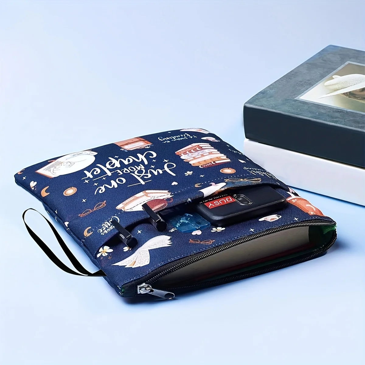 1 غلاف كتاب "فقط آخر" مع سحاب وجيب أمامي - توضيح مضحك، مناسب لغطاء الكتب الورقية