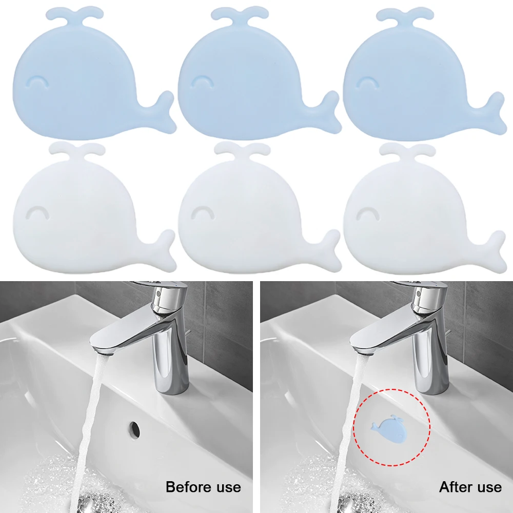 10/1Pcs Silicone Wash Basin Overflow Ring Remplacement Whale Shape Cover Bathroom Basin Trim Sink Drain Cap Overflow Ring Plug