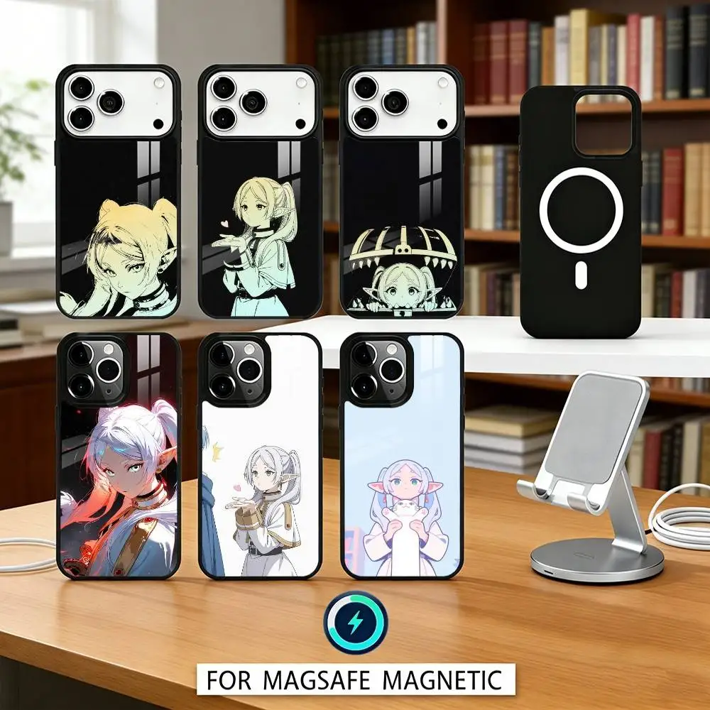 

S-Sousou No F-Frieren Phone Case Magnetic For iPhone17 16 15 14 13 12 Pro Max For Magsafe Wireless Charging Cover