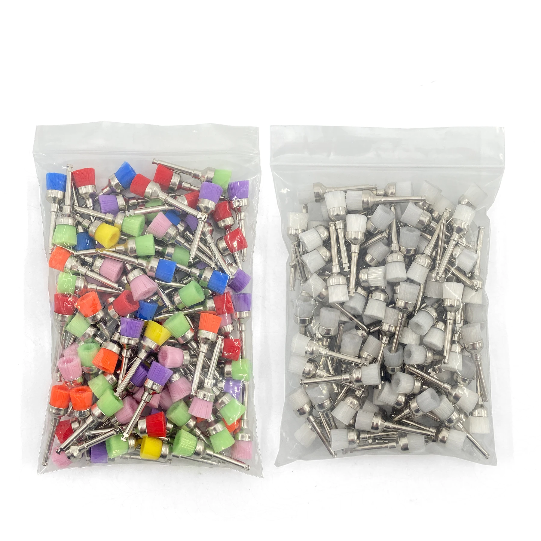  50pcs Dental Lab Nylon Latch Small Flat Polishing Polisher Prophylaxis Brushes Disposable Dental Care Brush Head
