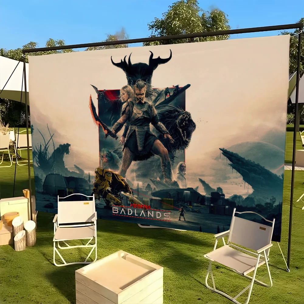 فيلم P-Predator Badlands q العلم أفضل الأسعار الديكور في الهواء الطلق نزهة حفلة الفن معلقة المنزل التخييم حفلة راية بوم