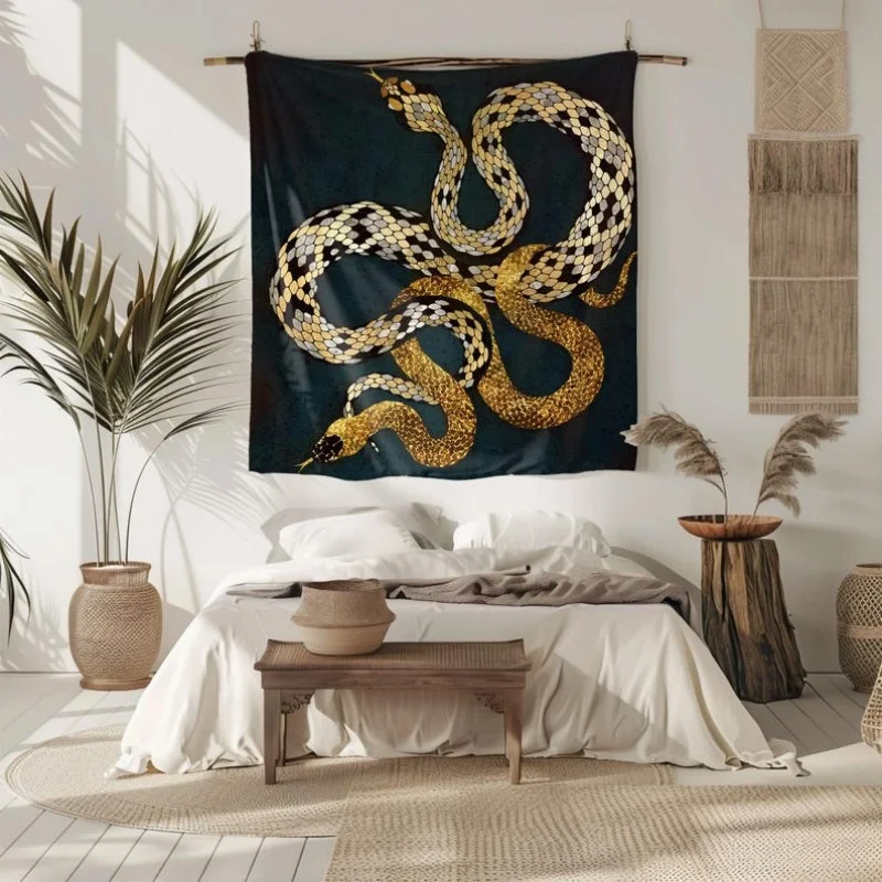 VIKAMA Retro Flower Paisley Wall Hanging Bohemian Style Polyester Fiber Tapestry Bedroom Living Room Decoration Room Decoration
