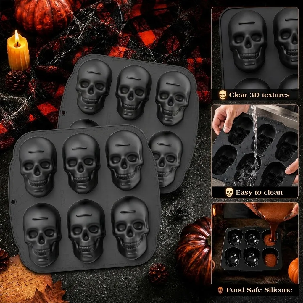 Richly Detailed Skull Baking Pan Easy Release Silicone Skull Molds for Baking Bpa Free and Dishwasher Safe Silicone Baking Molds