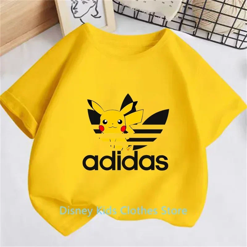 Summer Hot-selling Disney Adidas Print Children's Short-sleeved Loose Comfortable T-shirt 2 to 12year Boys And Girls T-shirt