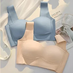Women Seamless Ice Silk Bra Removable Chest Pad Lifting Bralette Underwear No Steel Ring Breathable Push Up Yoga Vest Bras