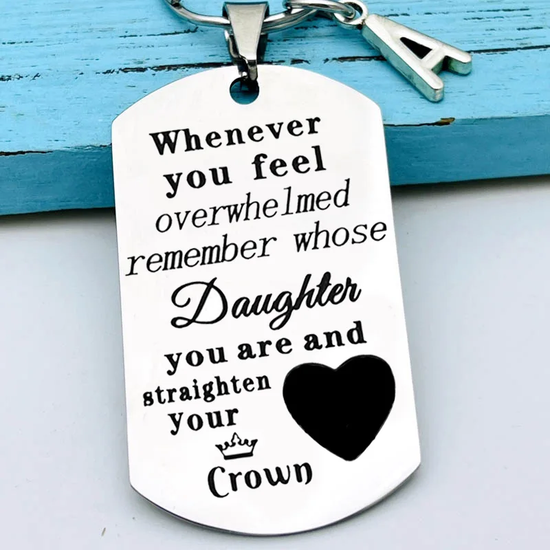 To My Daughter Gift Keychain From Mom Dad Whenever You Feel Overwhelmed Keyring