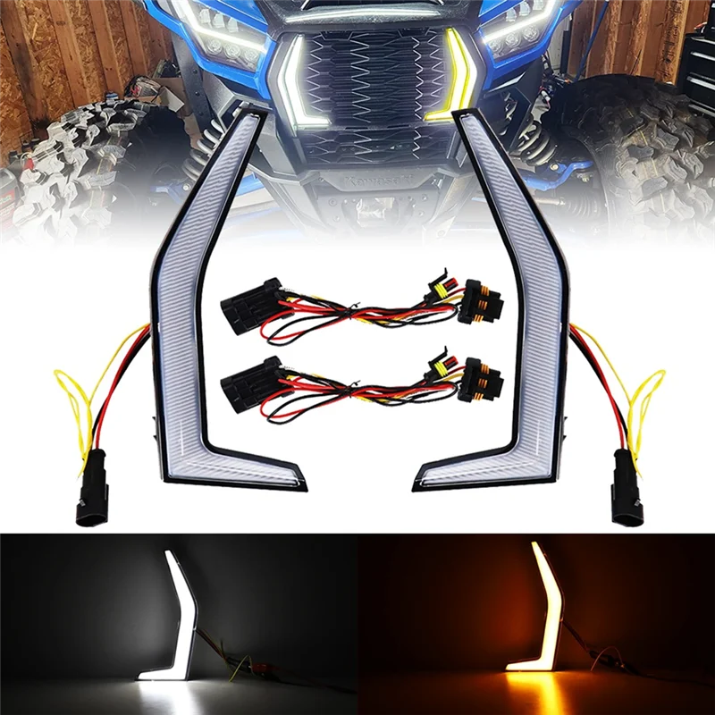 

Передняя светодиодная решетка указателя поворота для Kawasaki Teryx KRX 1000 2020-2024 UTV ATV Trail Special 2021-2024 Fang-Boom