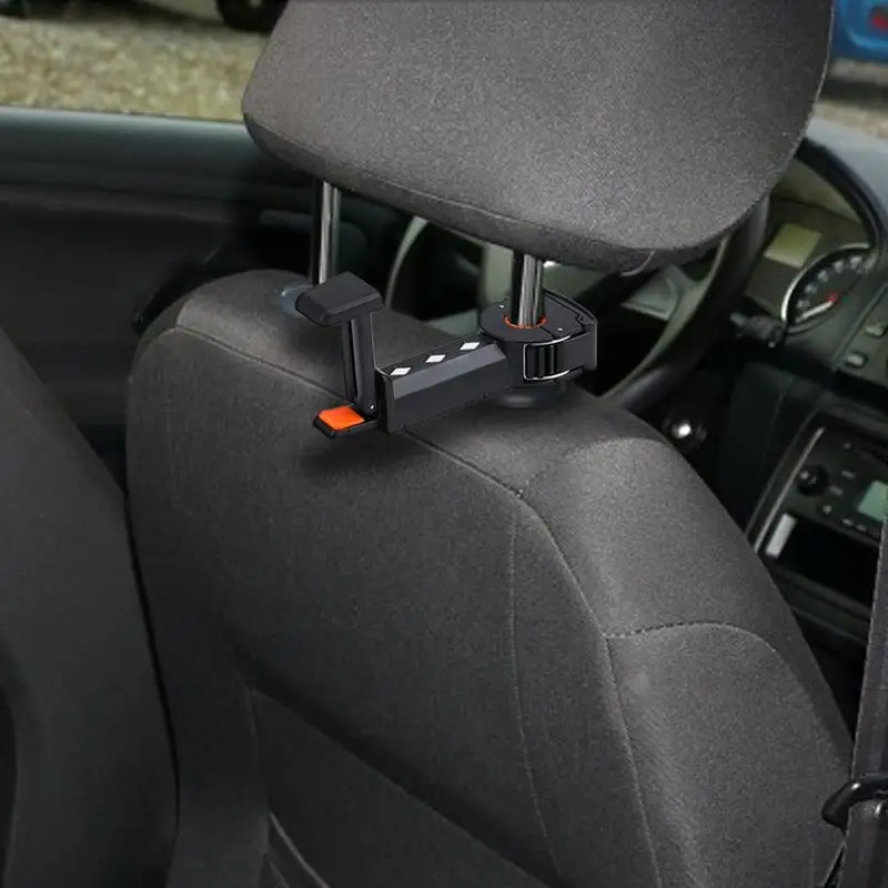 

Backseat Hooks For Car Headrest Mount Car Backseat Rotatable Phone Holder Vehicle Interior Organizer For Purses And Bags For