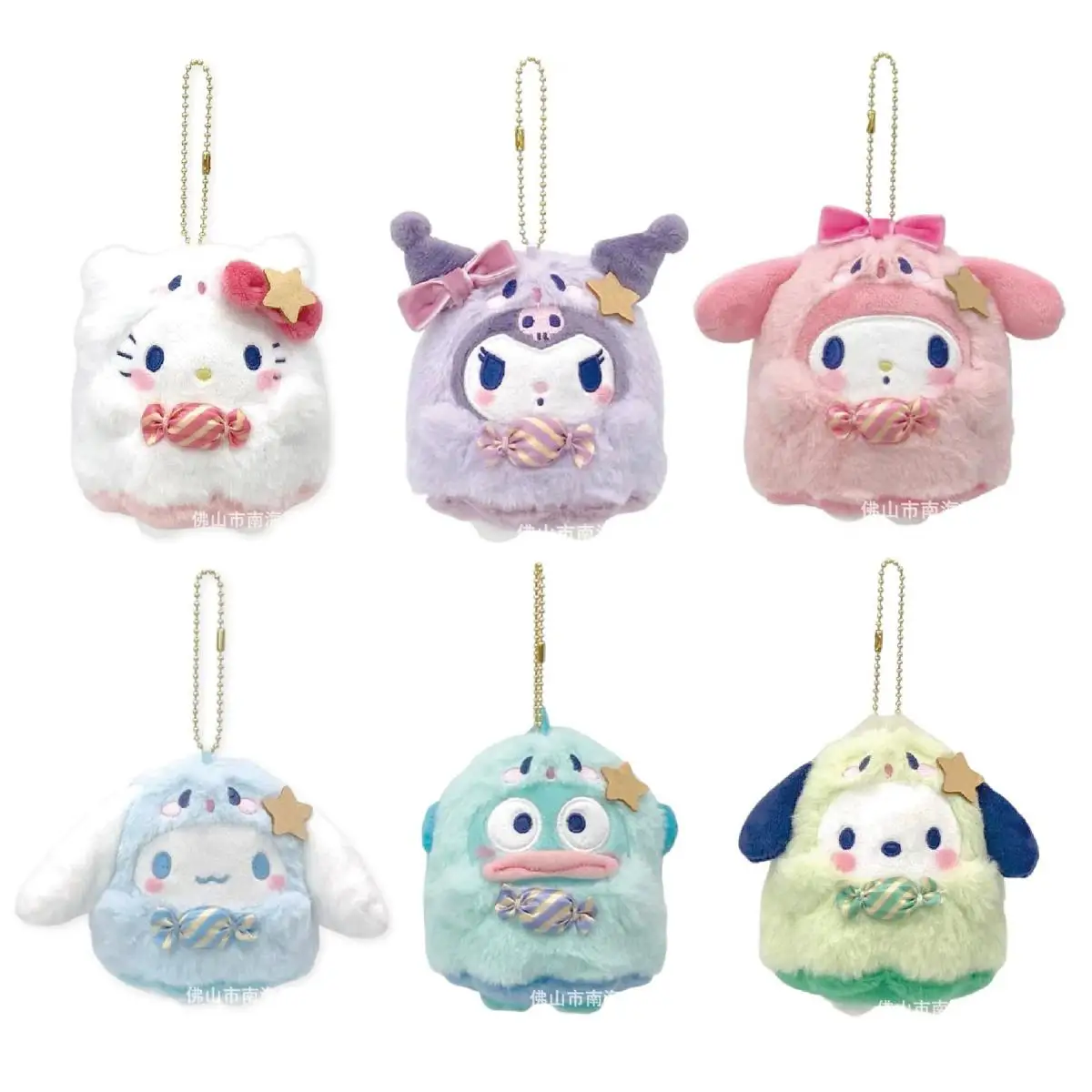 12Cm Sanrio My Melody Hello Kitty Candy Monster Ghost Plush Toy Cute Doll Pendant Accessories Bag Pendant Anime Gift Toys