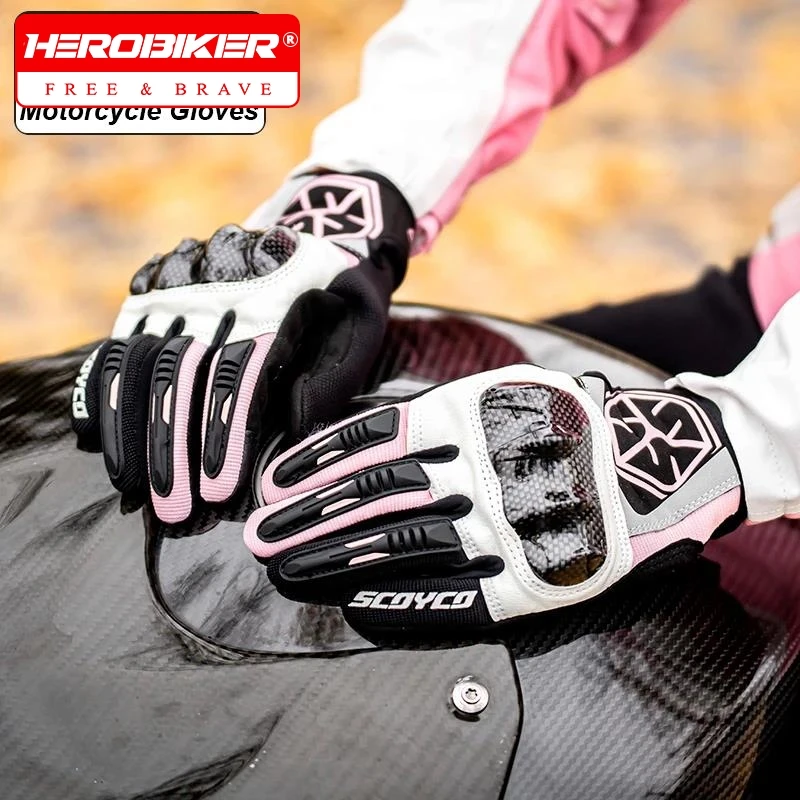 

SCOYCO Motorcycle Gloves Men Women Anti-fall Full Finger Motorbike Gloves Summer Breathable Touch Screen Motocross Riding Gloves