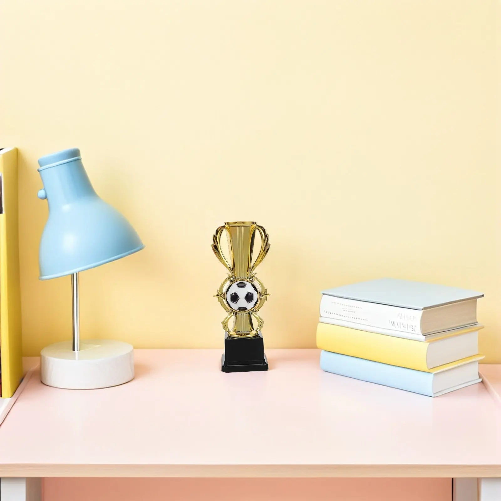 

Compact Plastic Soccer Trophy Cup for Kids Vibrant Gold Football Trophy Ornament Sports Themed Party Favor Classroom Reward