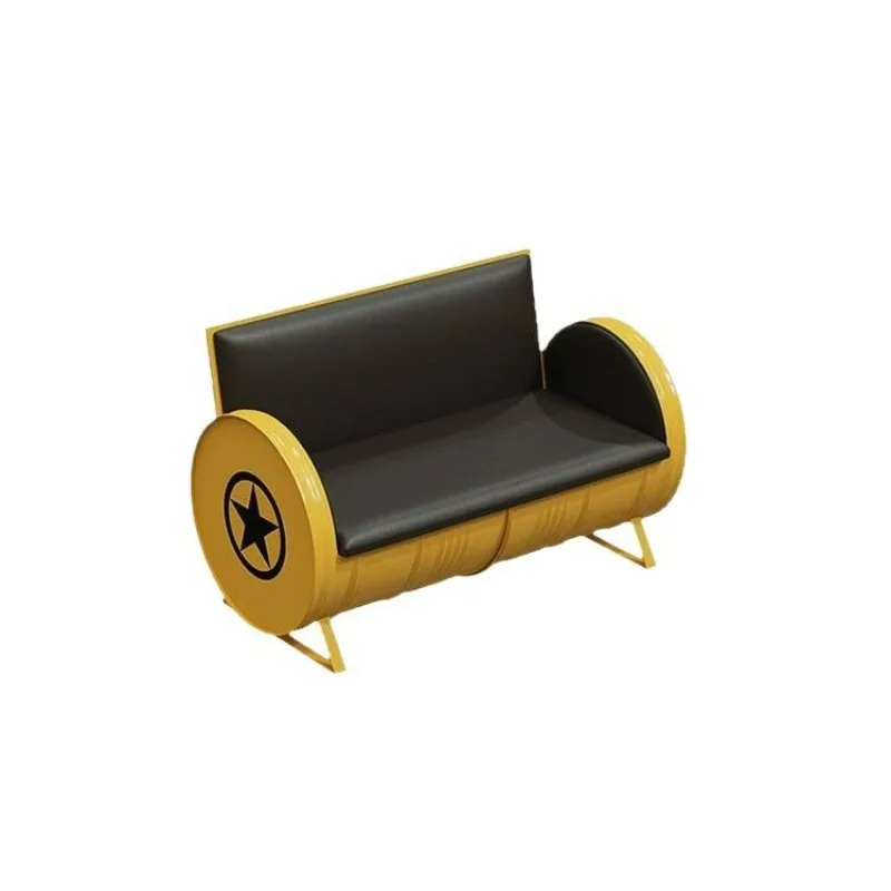 

Simple industrial style living room metal sofa coffee table, modern restaurant bar loft paint bucket creative card seat