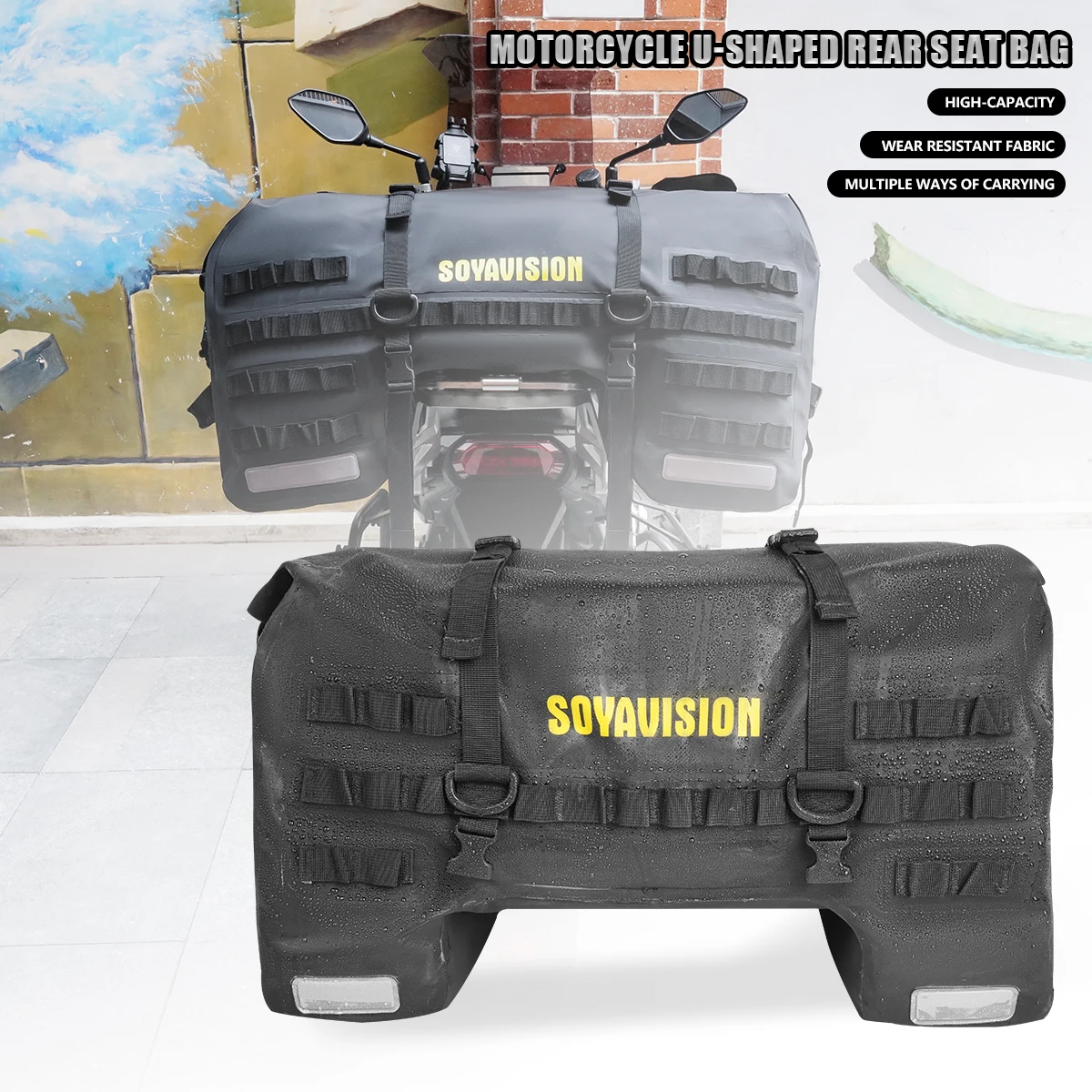 

SOYAVISION 50L 80L мотоциклетная водонепроницаемая сумка для хвоста, дорожная уличная сумка для багажа, сумка для сиденья мотоцикла