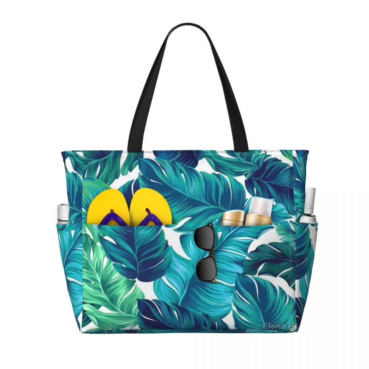 

Funky Banana Leaf Pattern Beach Travel Bag, Tote Bag Personality Large Capacity Out Birthday Gift Multi-Style Pattern