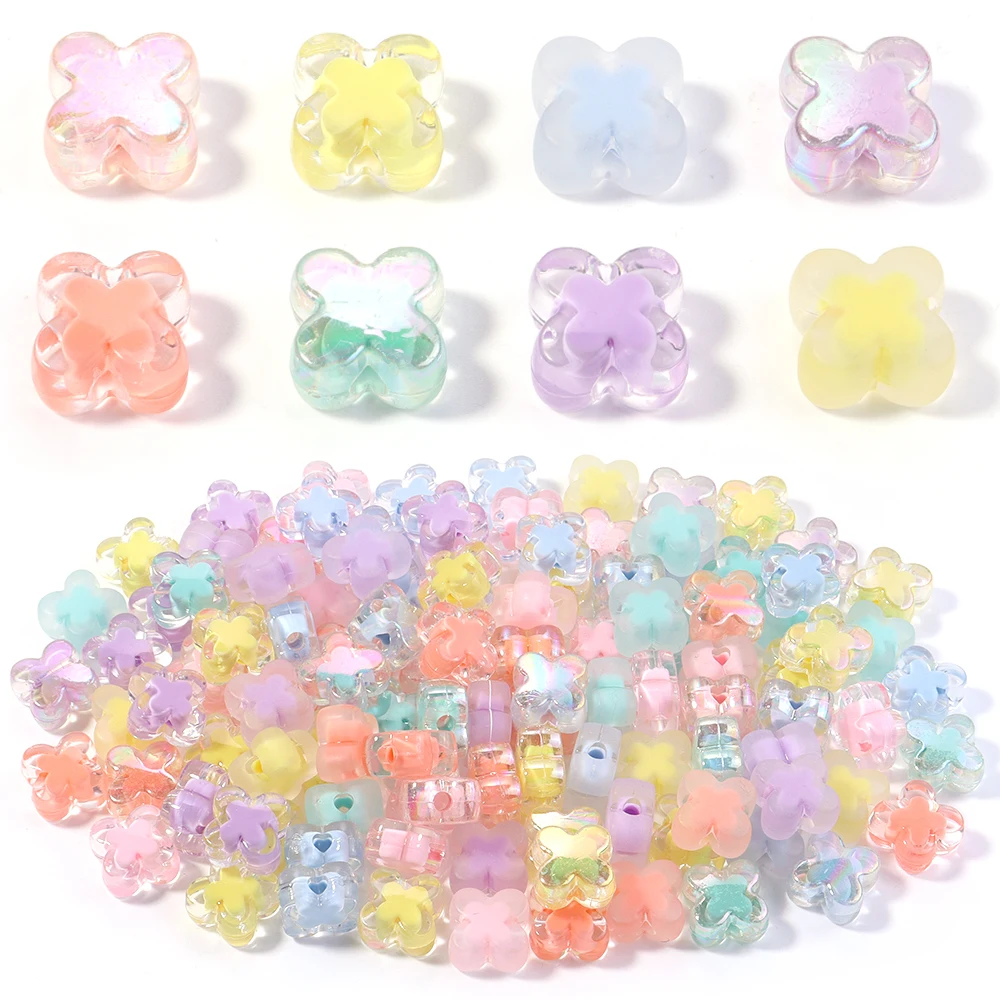 Perles acryliques en forme de croix de 15mm, couleurs mélangées, perles d'espacement en vrac pour la fabrication de bijoux, bracelets et colliers, accessoires de bricolage, 50 pièces/lot