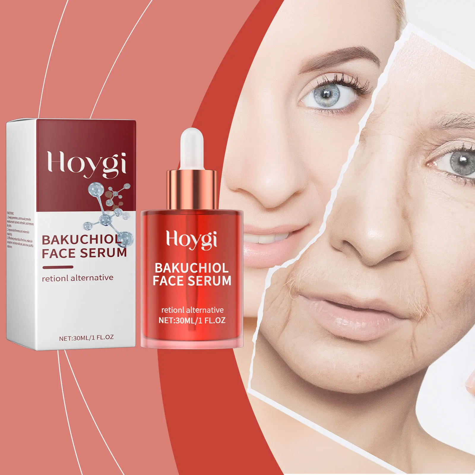 フェイシャルエッセンスは顔の肌にやさしく潤いを与え、毎日のスキンケアと美容エッセンスに潤いを与えます。