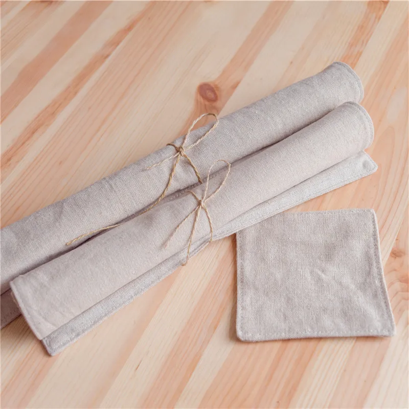 

1Pc Cotton Linen Solid Color Insulation Pad Cup Coaster Table Cloth Placemat Kitchen Accessories