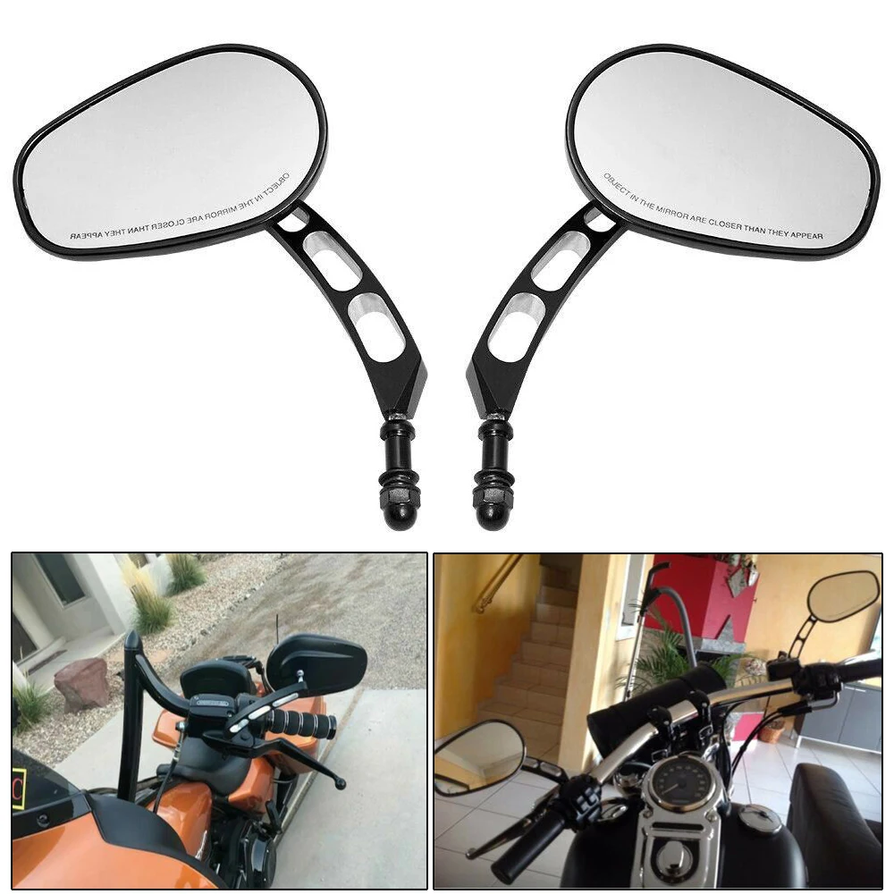 

Motorcycle Universal 8MM Rear View Side Mirrors For Harley Touring Road King Sportster XL 883 1200 Fatboy Dyna Softail Breakout
