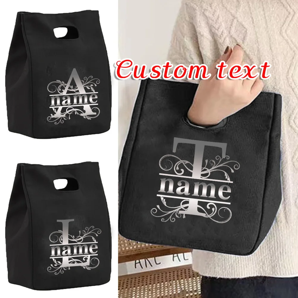 Customized Name Insulated Lunch Bag Canvas Environmentally Friendly Refrigerated Bag Picnic Lunch Bag Customized Product