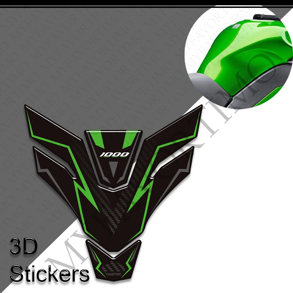 Motorcycle For Kawasaki Ninja 1000 SX 1000SX SE Tank Pad Knee Grip Gas Fuel Oil Cap Protection 3D Stickers Decals Accessories