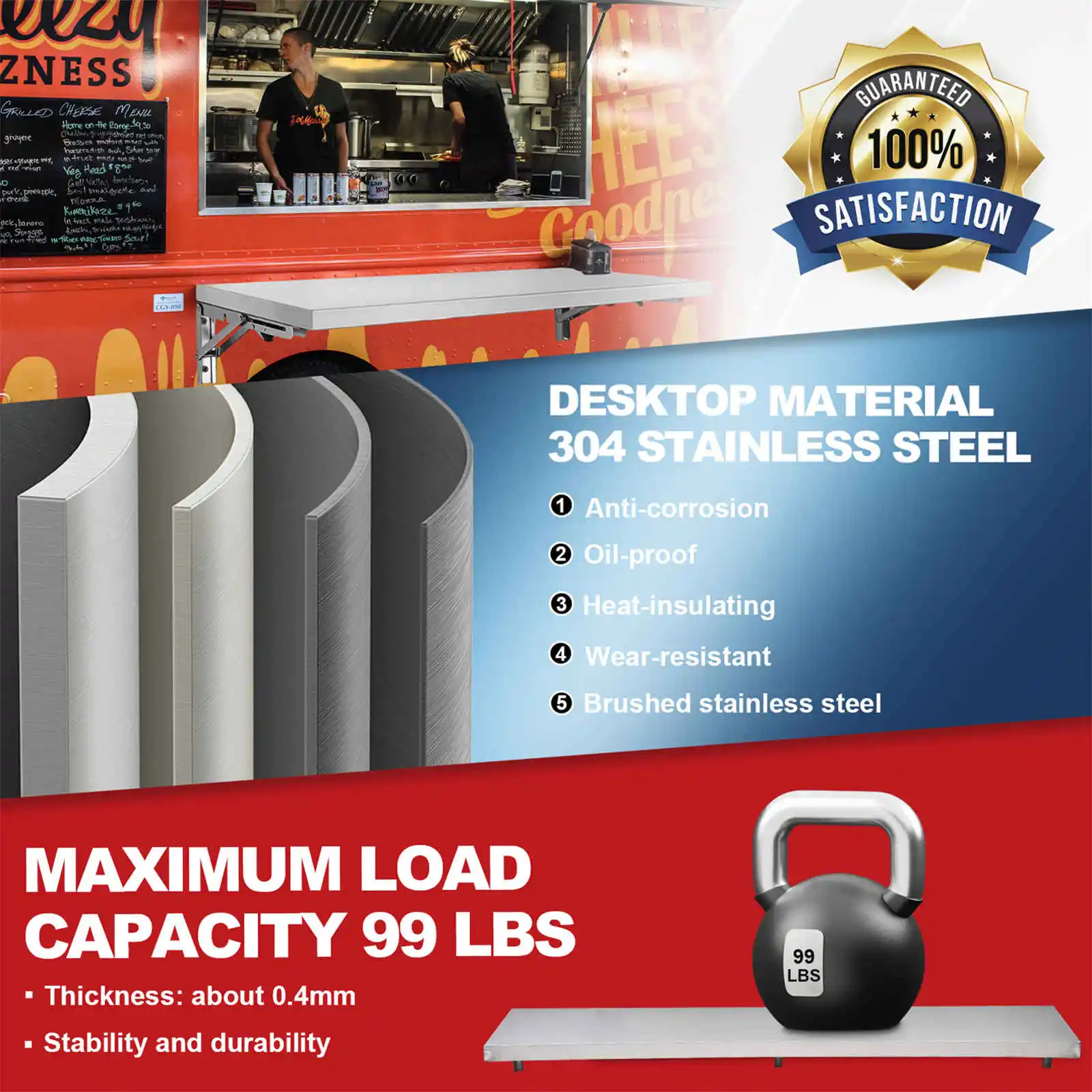 رف امتياز، حامل أرفف طعام من الفولاذ المقاوم للصدأ قابل للطي، حامل امتياز مقاس 71 × 12 بوصة لمطبخ غرفة المرافق