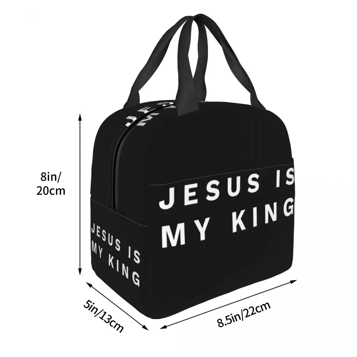 Jesus Is Mijn Koning Koeler Thermisch Geïsoleerde Lunchbox Vrouwen Katholiek Christelijk Geloof Hervatten Lunchtas Voor Werkschoolvoedselzakken